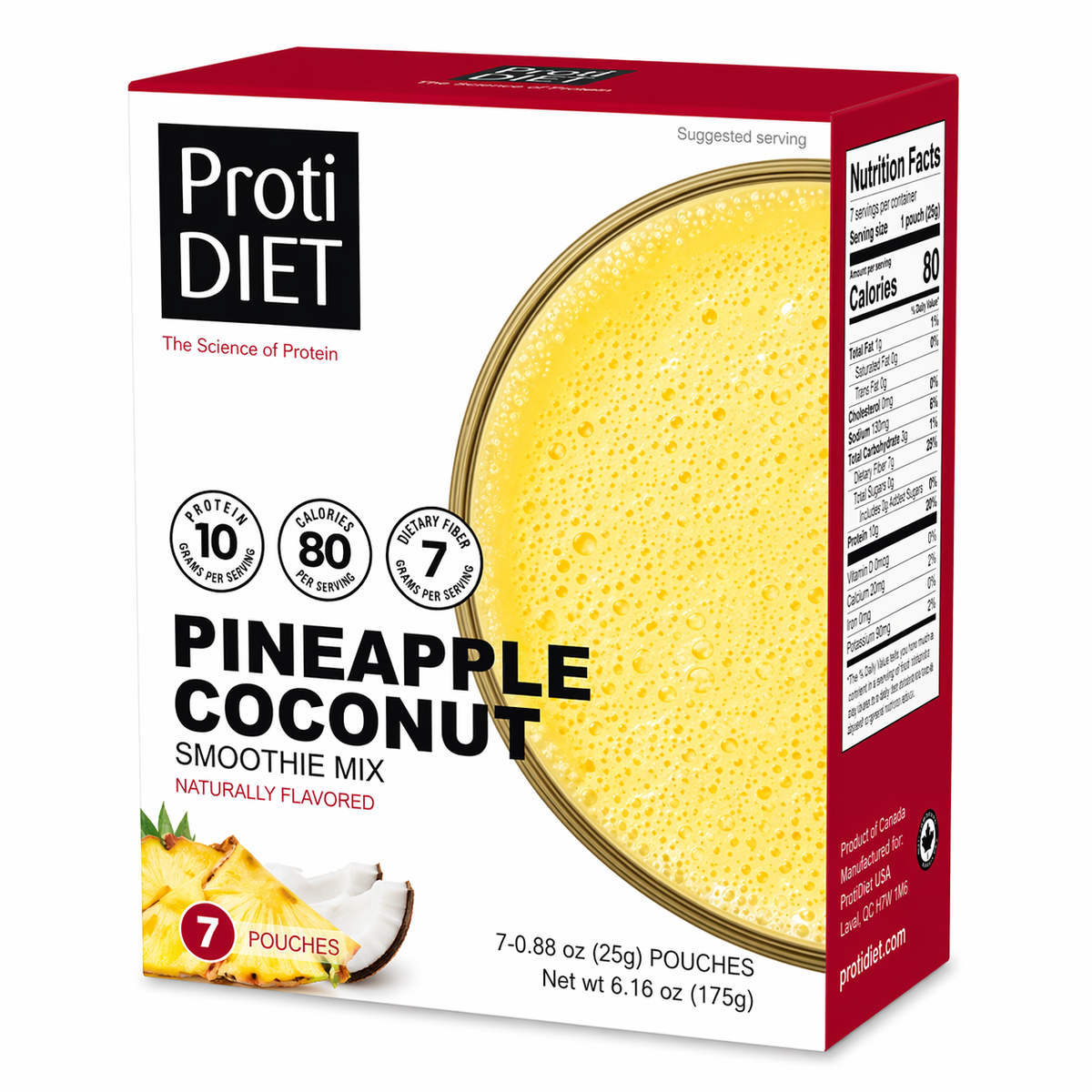 ProtiDIET High Protein Pineapple Coconut Smoothie Mix (7ct)
