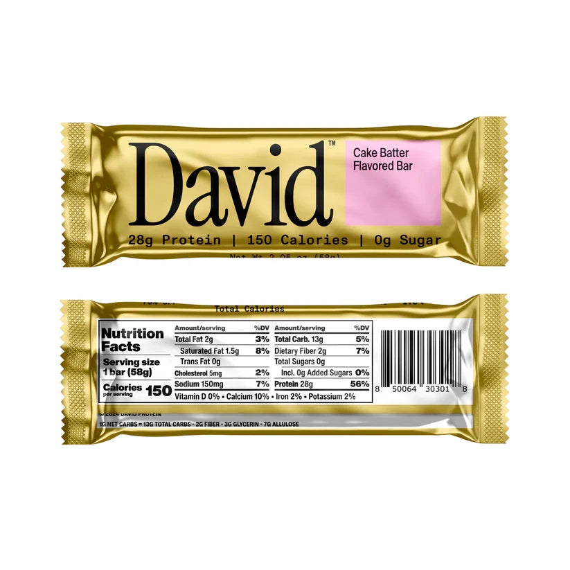 David Bars 28g High-Protein | Cake Batter Bar (12ct)