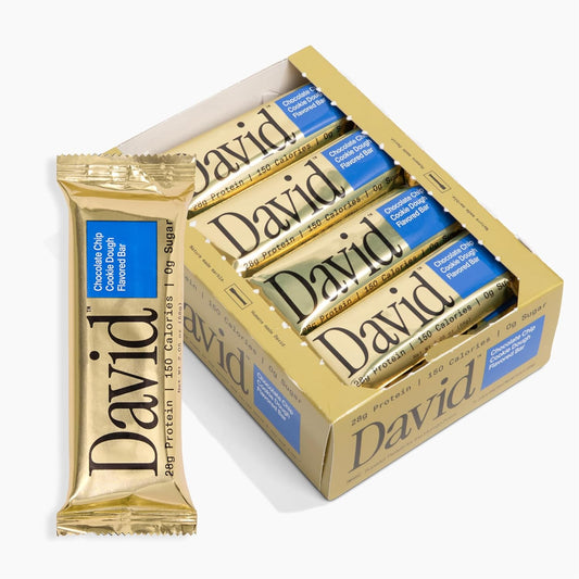 David Bars 28g High-Protein | Chocolate Chip Cookie Dough Bar (12ct)