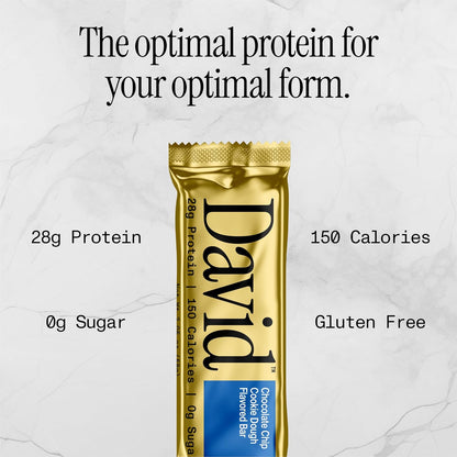 David Bars 28g High-Protein | Chocolate Chip Cookie Dough Bar (12ct)