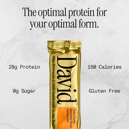 David Bars 28g High-Protein | Peanut Butter Chocolate Chunk (12ct)