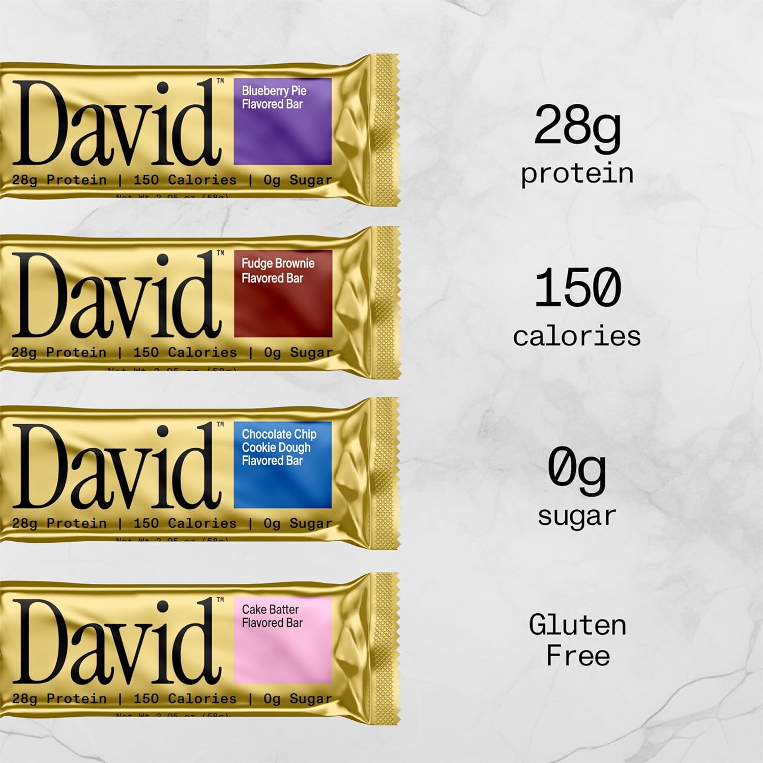 David Bars 28g High-Protein | Chocolate Chip Cookie Dough Bar (12ct)