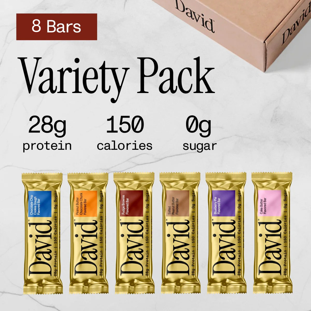 David Favorites Variety Pack – High Protein Bars (8ct)