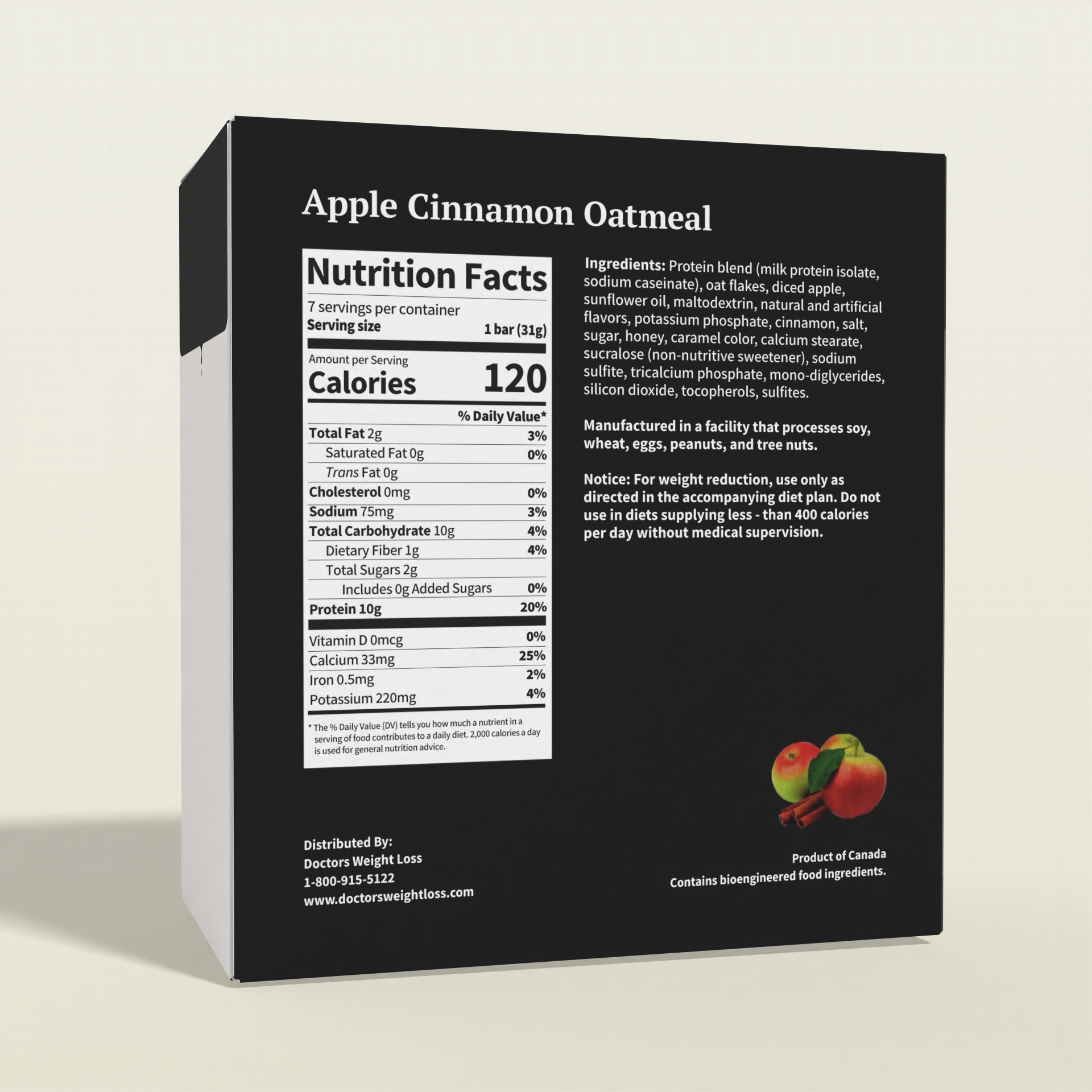 ProtiWise Apple Cinnamon Oatmeal | High-Protein (7ct)