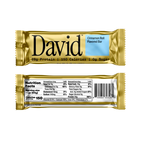 David Bars 28g High-Protein | Cinnamon Roll Bar (1ct)