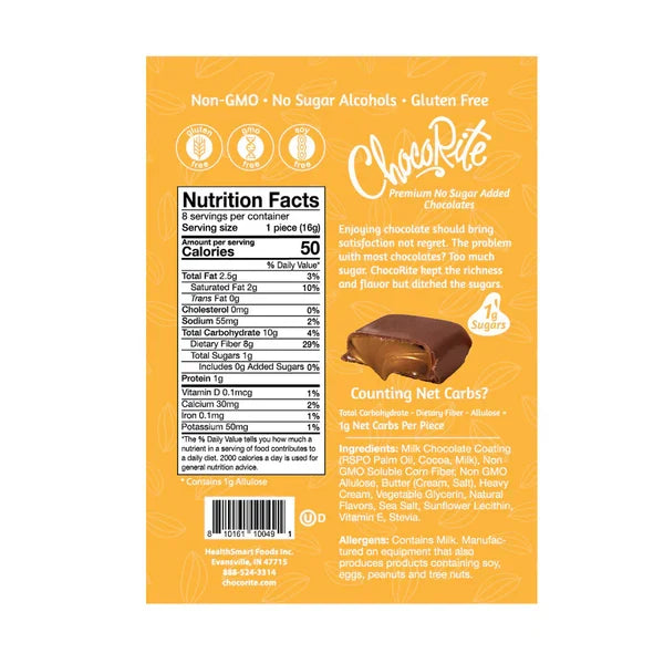 Chocorite Chocolate Covered Caramels | Keto-Friendly (8ct)