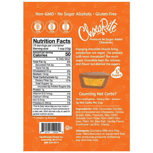 Chocorite Milk Chocolate Peanut Butter Cups | Keto-Friendly (8ct)