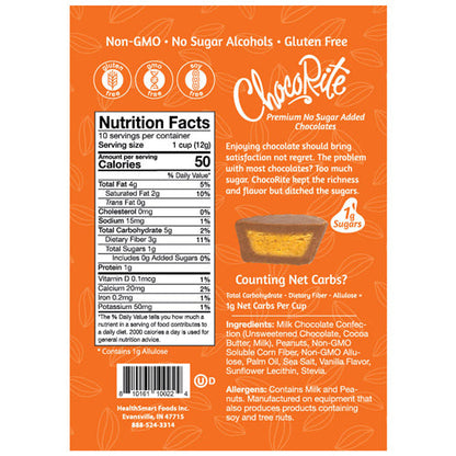 Chocorite Milk Chocolate Peanut Butter Cups | Keto-Friendly (8ct)