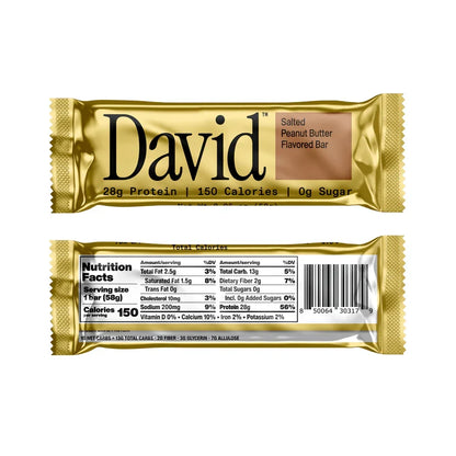 David Bars 28g High-Protein | Salted Peanut Butter (12ct)