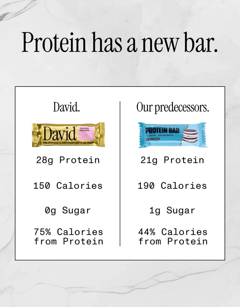 David Bars 28g High-Protein | Cake Batter Bar (12ct)