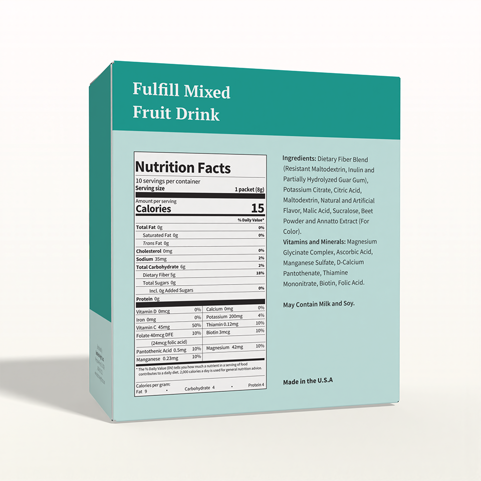 BestMed Fulfill Mixed Fruit Drink | High-Fiber Drink (10ct)