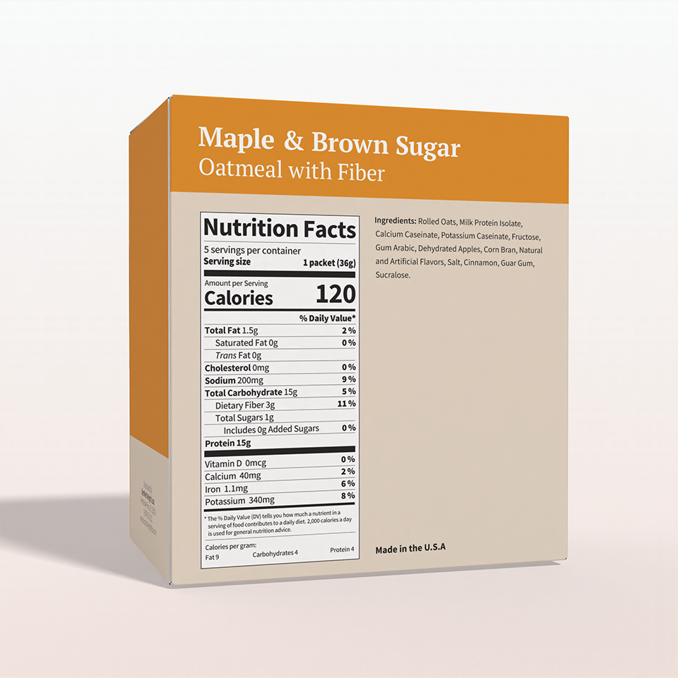 BestMed High-Protein Oatmeal with Fiber, Maple Brown Sugar (5ct)