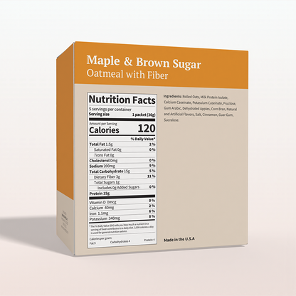 BestMed High-Protein Oatmeal with Fiber, Maple Brown Sugar (5ct)