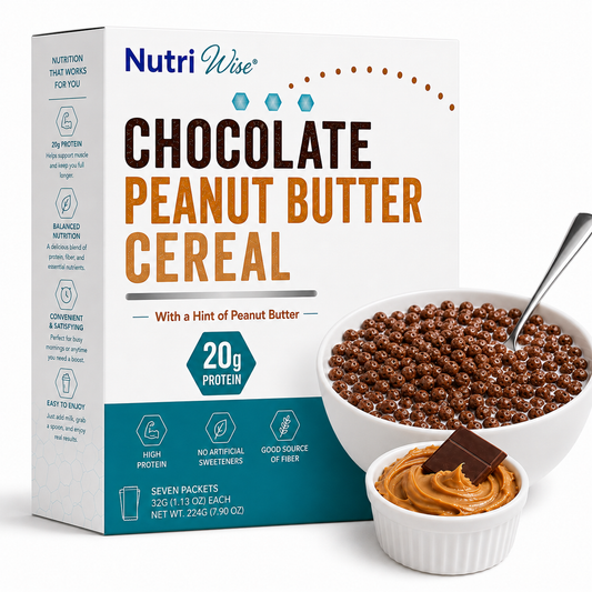 NutriWise Chocolate Peanut Butter Cereal | 20g Protein (7ct)