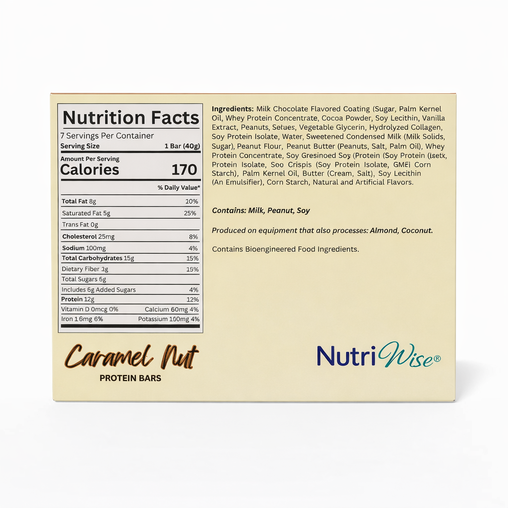 NutriWise Caramel Nut Protein Bars (7ct)