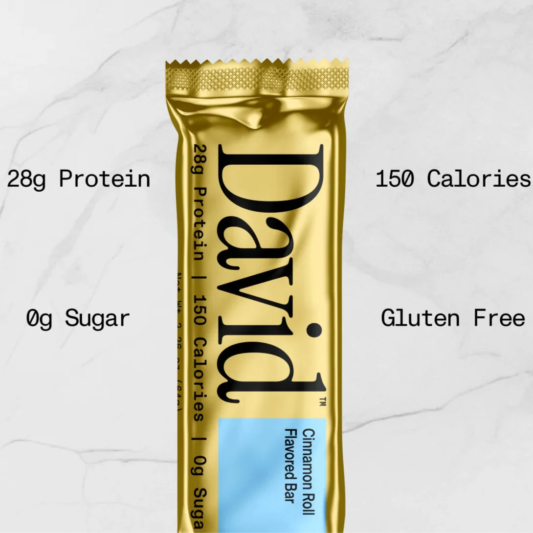 David Bars 28g High-Protein | Cinnamon Roll Bar (12ct)