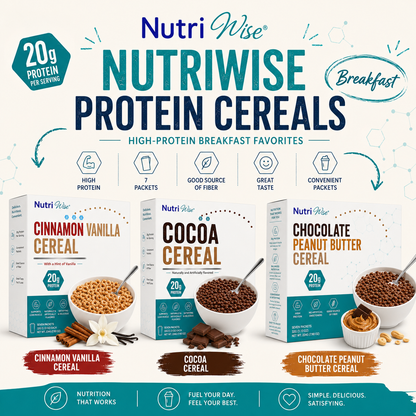 NutriWise Cocoa Cereal | 20g High-Protein Breakfast (7ct)