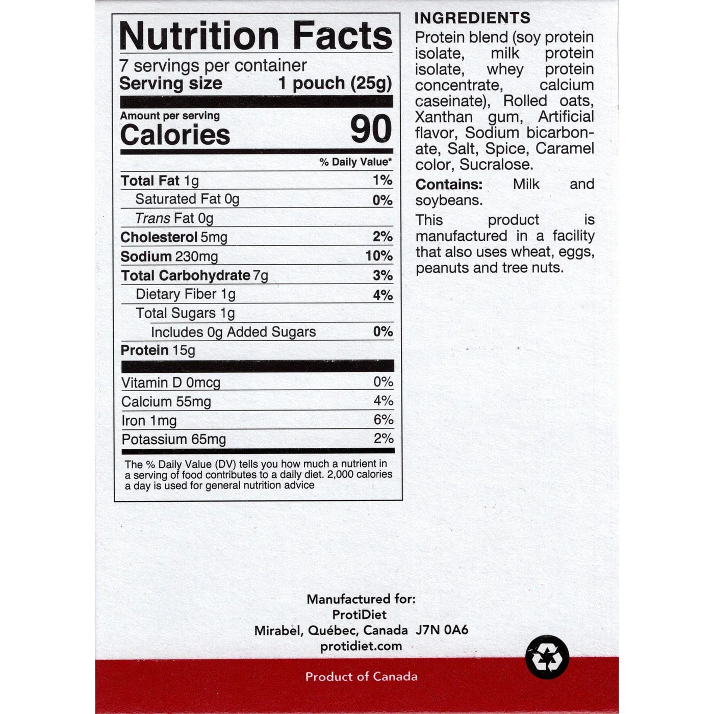 ProtiDIET Apple Cinnamon Oatmeal (7ct)