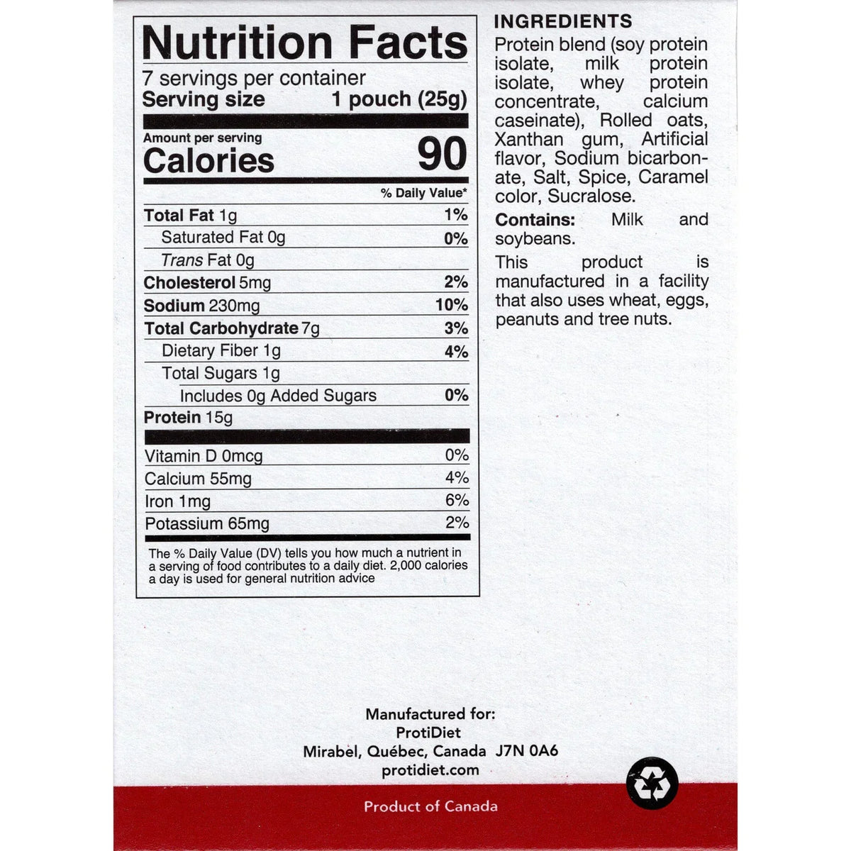 ProtiDIET Apple Cinnamon Oatmeal (7ct)