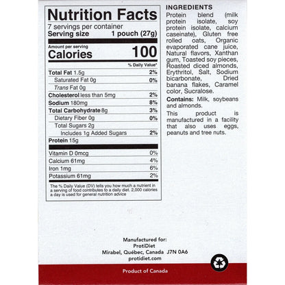 ProtiDiet Banana Nut Oatmeal (7ct)