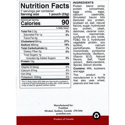 ProtiDIET High-Protein Bacon Cheese Omelette | Weight-Loss Friendly (7ct)