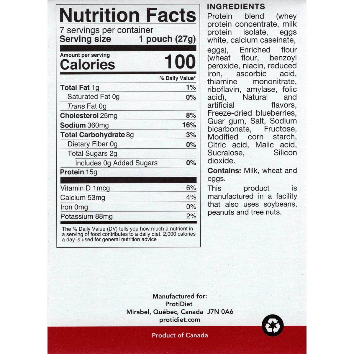 ProtiDIET Blueberry Pancake Mix (7ct)