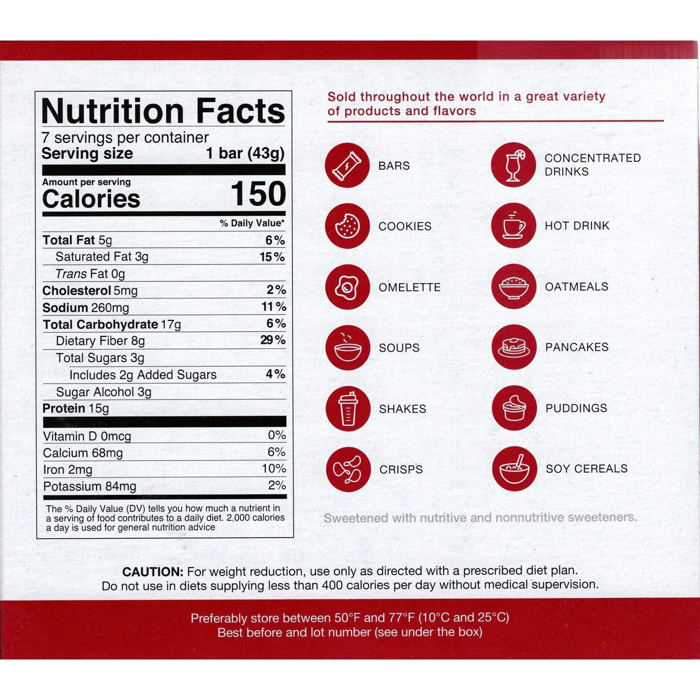 ProtiDIET Peanut Butter & Smooth Caramel Crisp | High-Protein Bars (7ct)