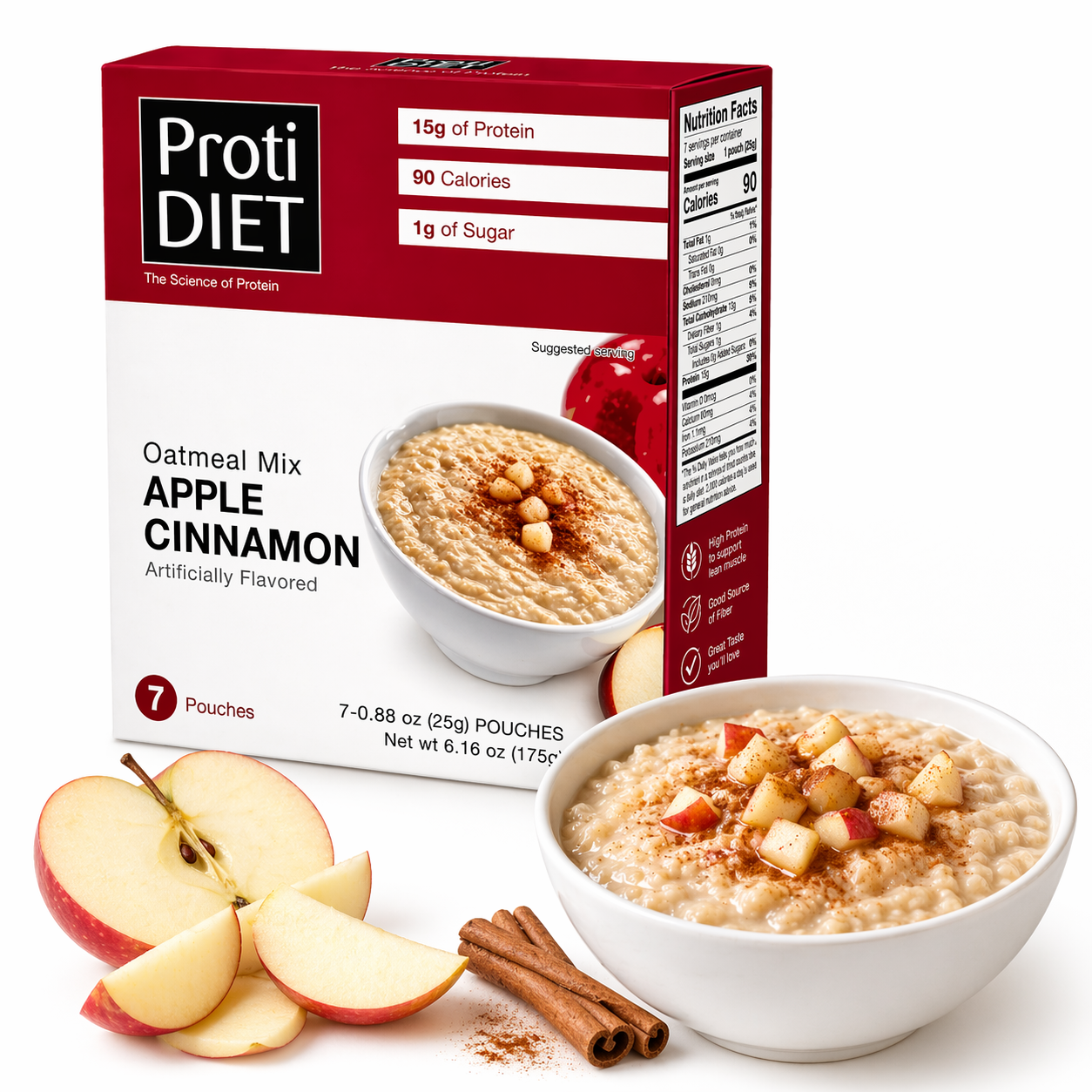 ProtiDIET Apple Cinnamon Oatmeal (7ct)