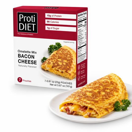 ProtiDIET High-Protein Bacon Cheese Omelette | Weight-Loss Friendly (7ct)