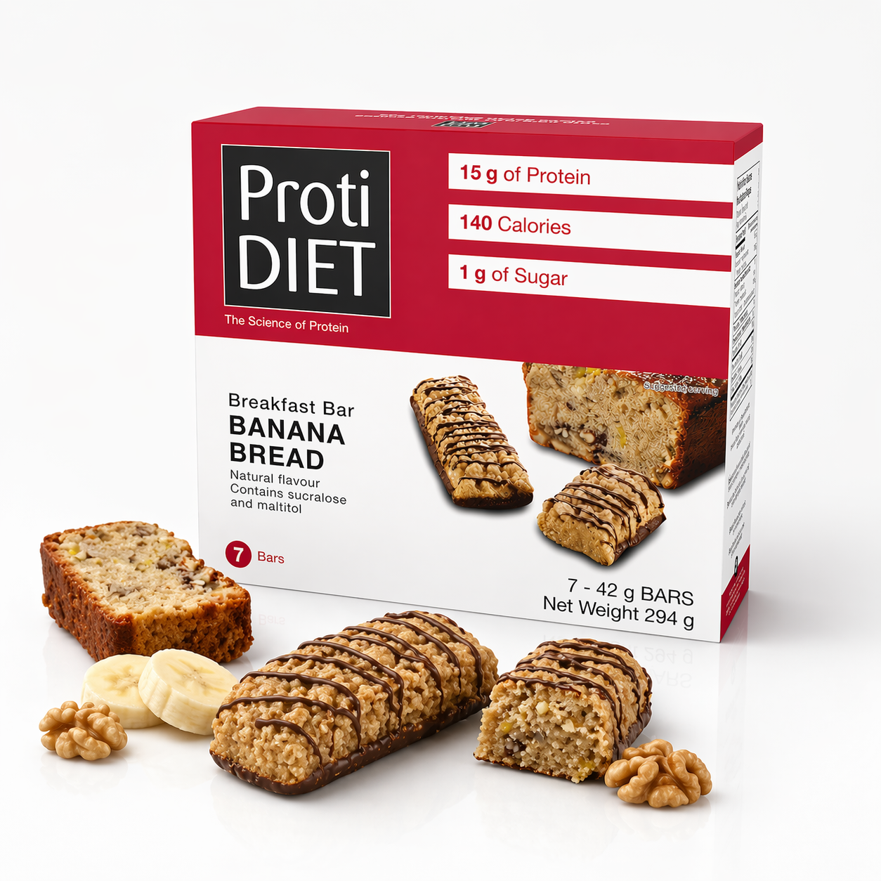 ProtiDIET Banana Bread Breakfast Protein  Bars (7ct)