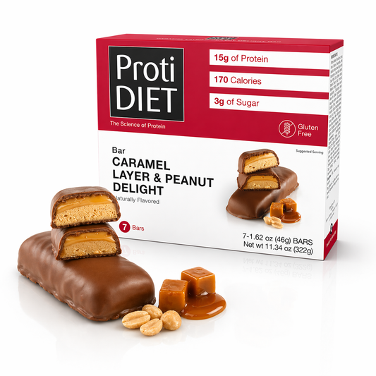 ProtiDIET Caramel Layer & Peanut Delight Protein Bars (7ct)