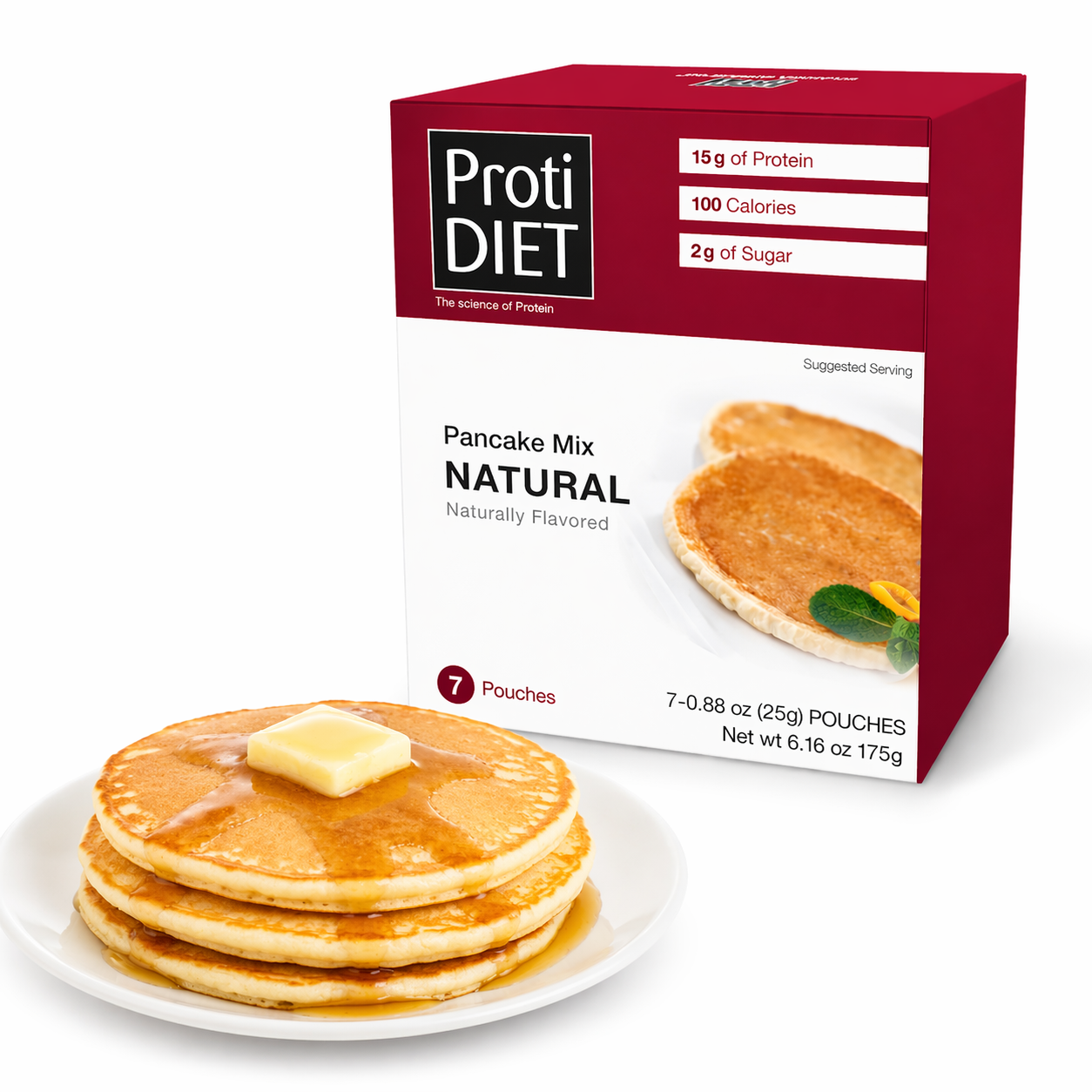 ProtiDIET Natural Pancake Mix | Weight Loss-Friendly Breakfast (7ct)
