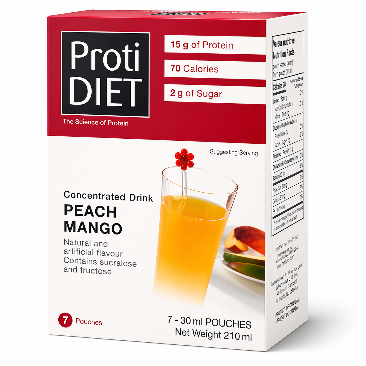 ProtiDIET Peach Mango Liquid Concentrate Drink (7ct)