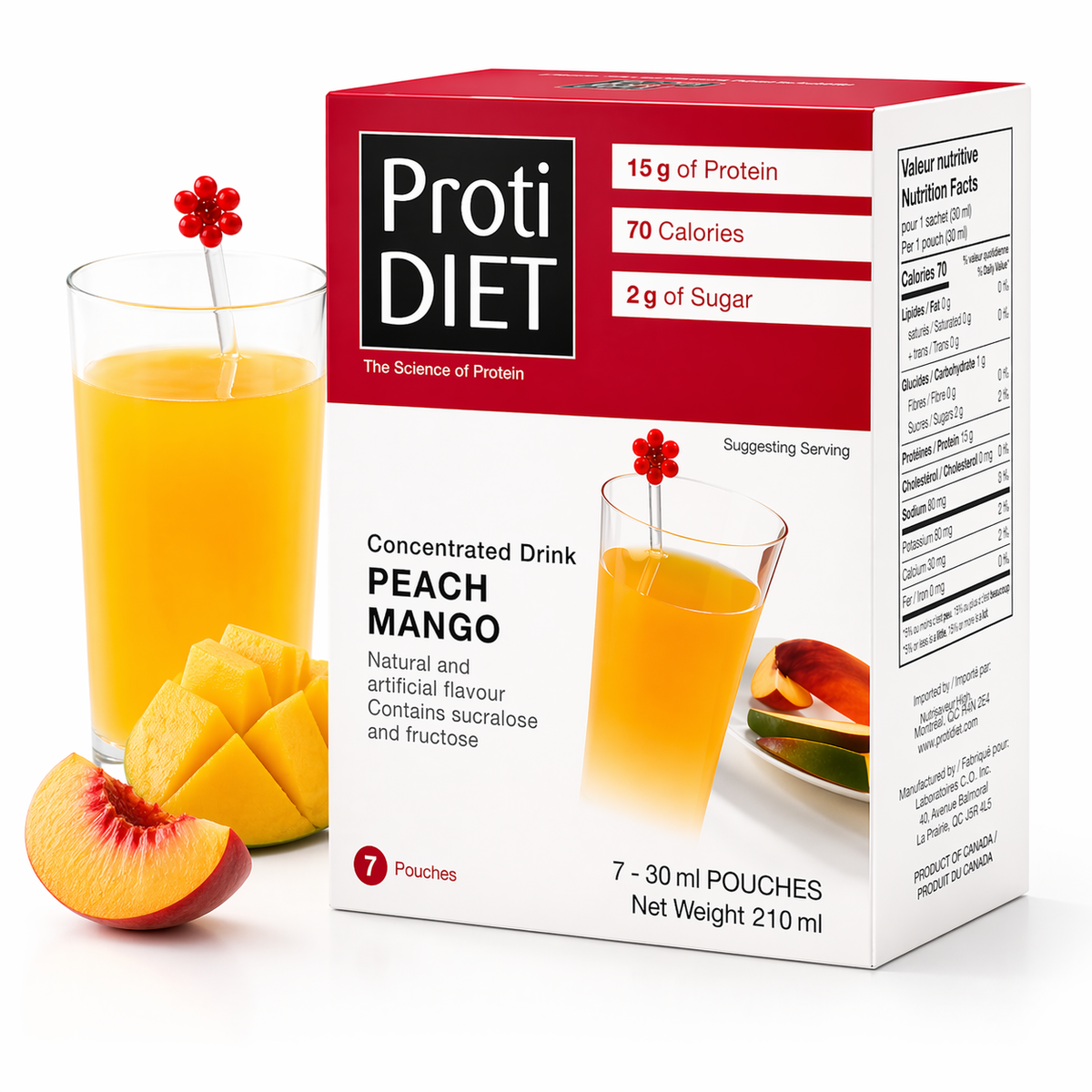 ProtiDIET Peach Mango Liquid Concentrate Drink (7ct)