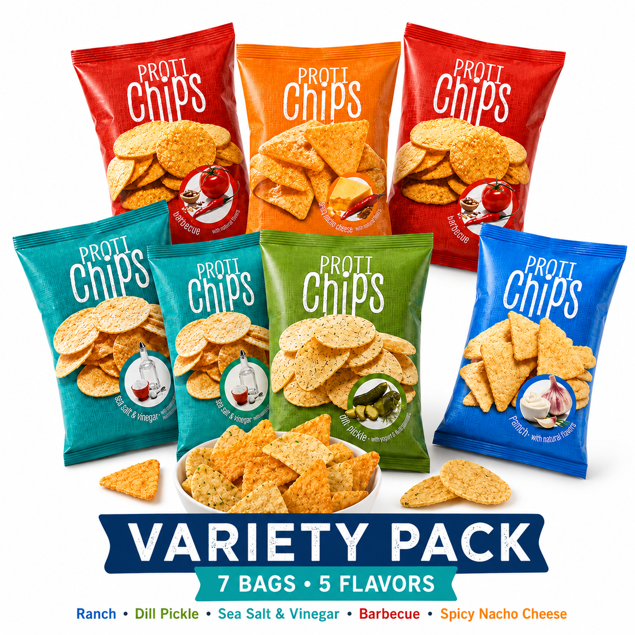 ProtiWise Variety Pack Chips Combo | High-Protein & Fiber (7ct)