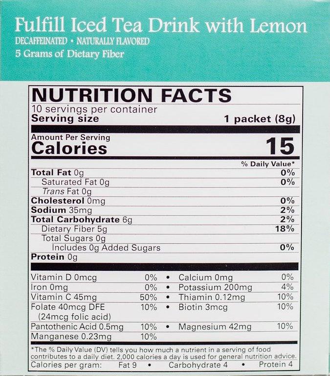 Fulfill Iced Tea Fiber Drink Nutrition - BestMed - Doctors Weight Loss