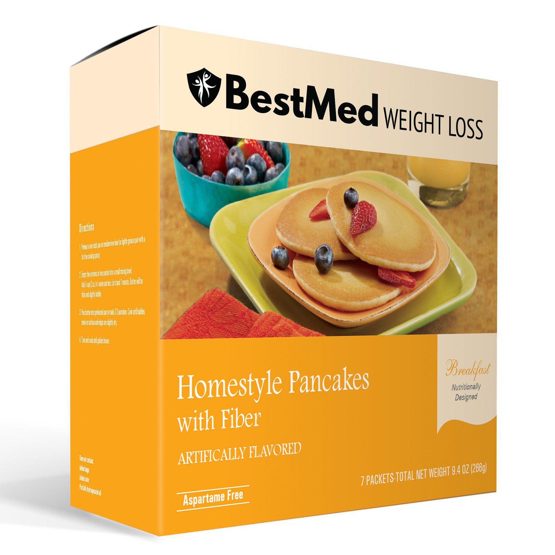 Homestyle Pancakes with Fiber (7/Box) - BestMed - Doctors Weight Loss