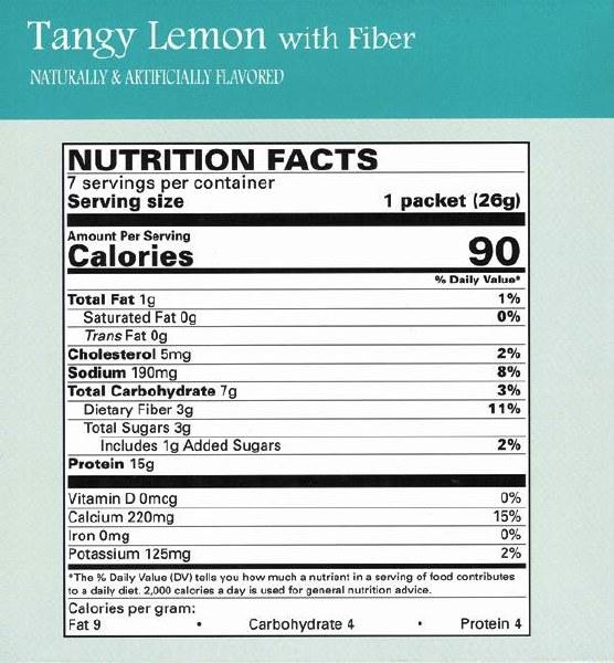 Tangy Lemon with Fiber Pudding Nutrition - BestMed - Doctors Weight Loss
